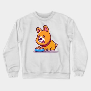 Cute Corgi Eating Dog Food Crewneck Sweatshirt